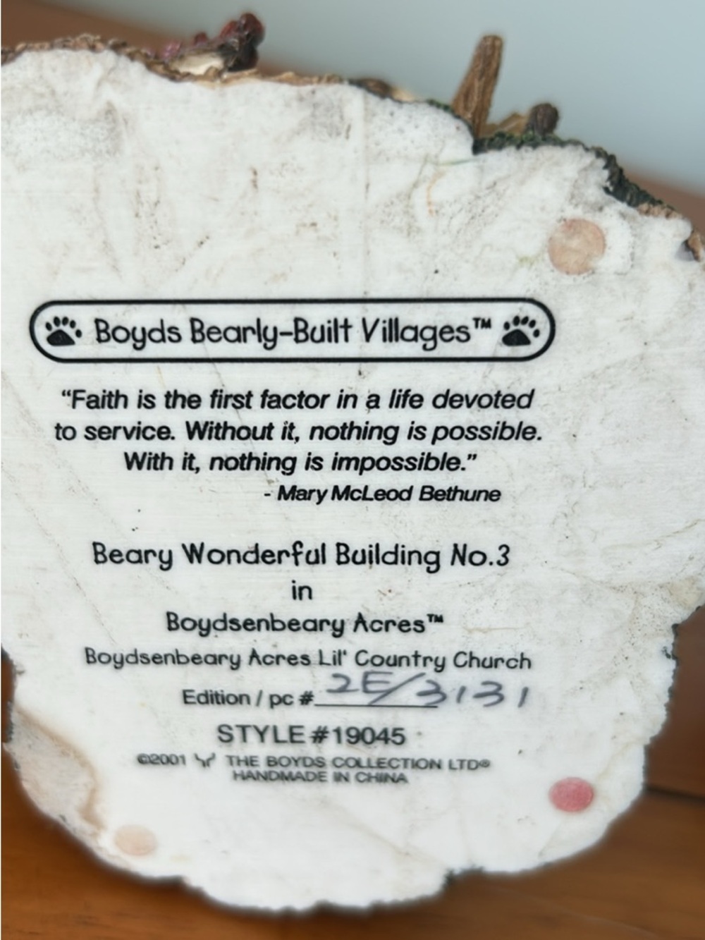 Boyds Bears Lil Country Church Figurine with Stained-Glass Window - Picture 7 of 7